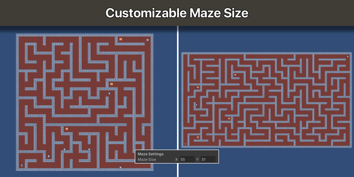 Maze Generator Pro 2D – Procedural Tilemap Level Builder with Labyrinth Design