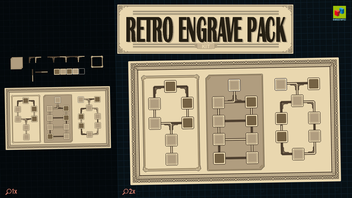 2D Retro Engrave UI/GUI Kit