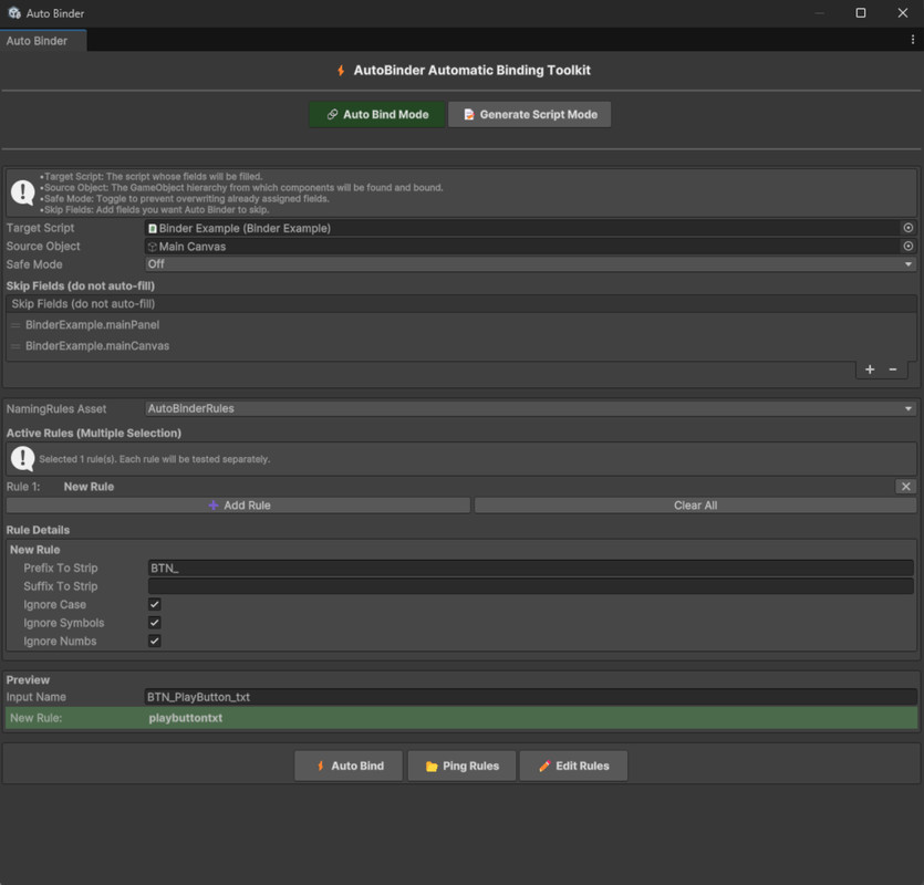 Automation Toolkit — Auto Binder & Script Generator For Unity