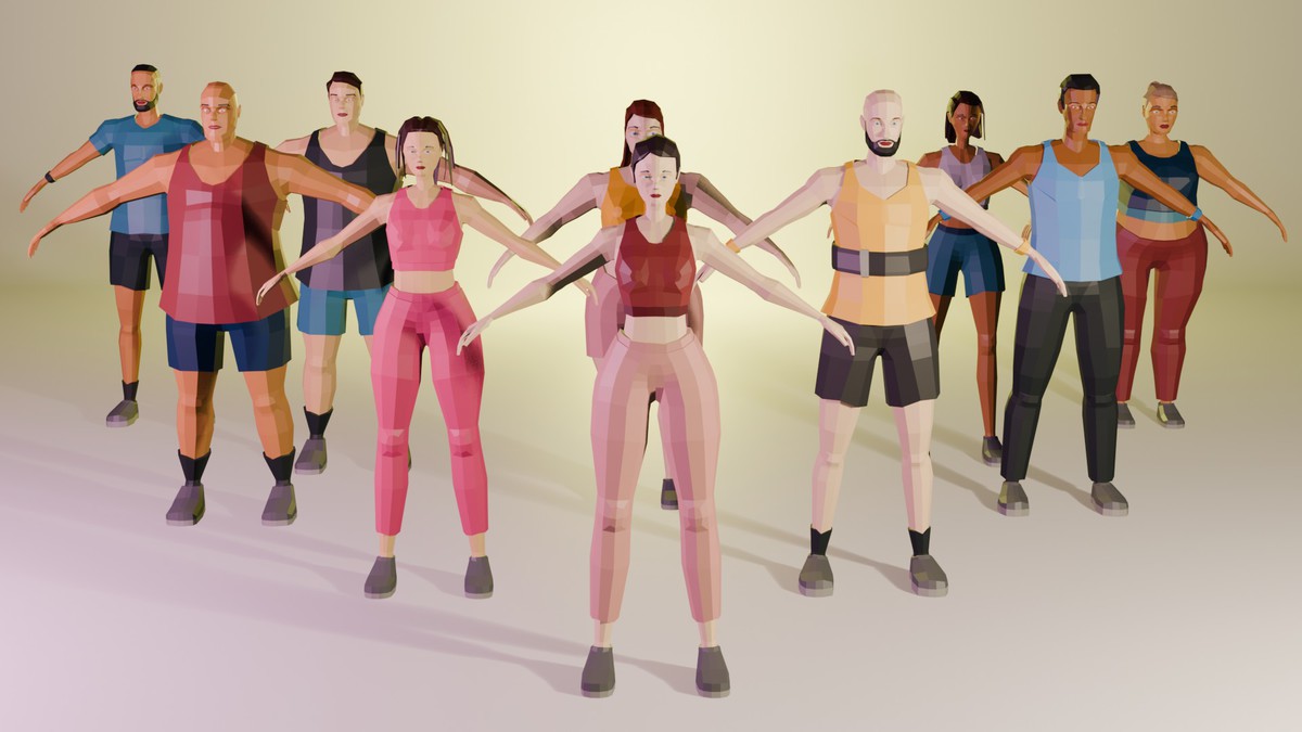 Low poly Characters - Modern theme