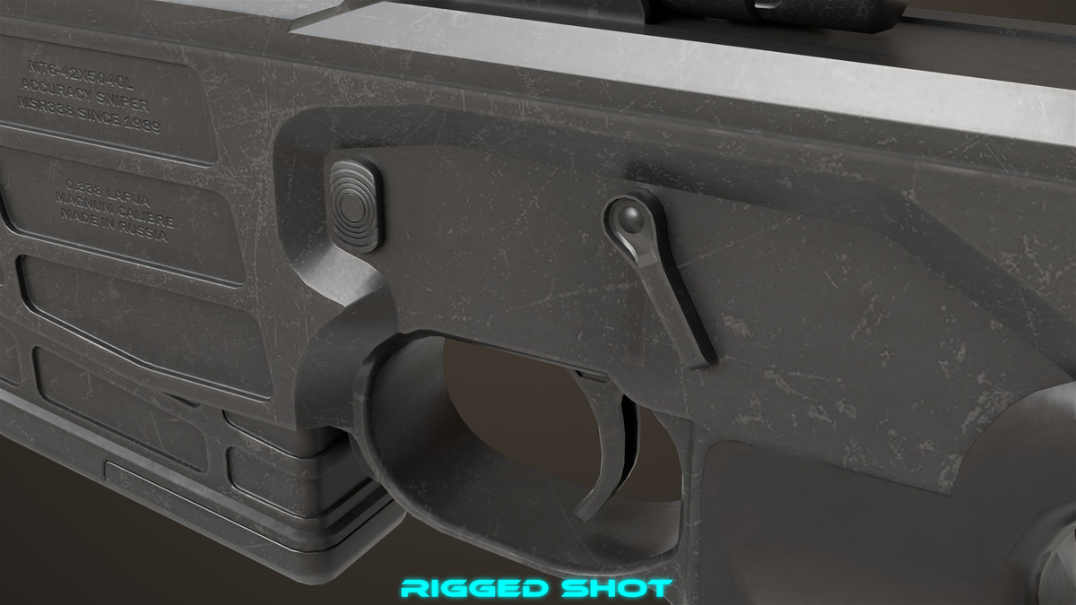 Sniper Rifle 04 Black URP HDRP Textures