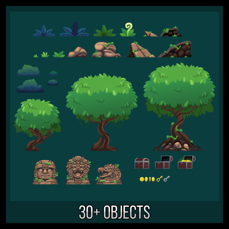 Jungle Temple Platformer Tileset