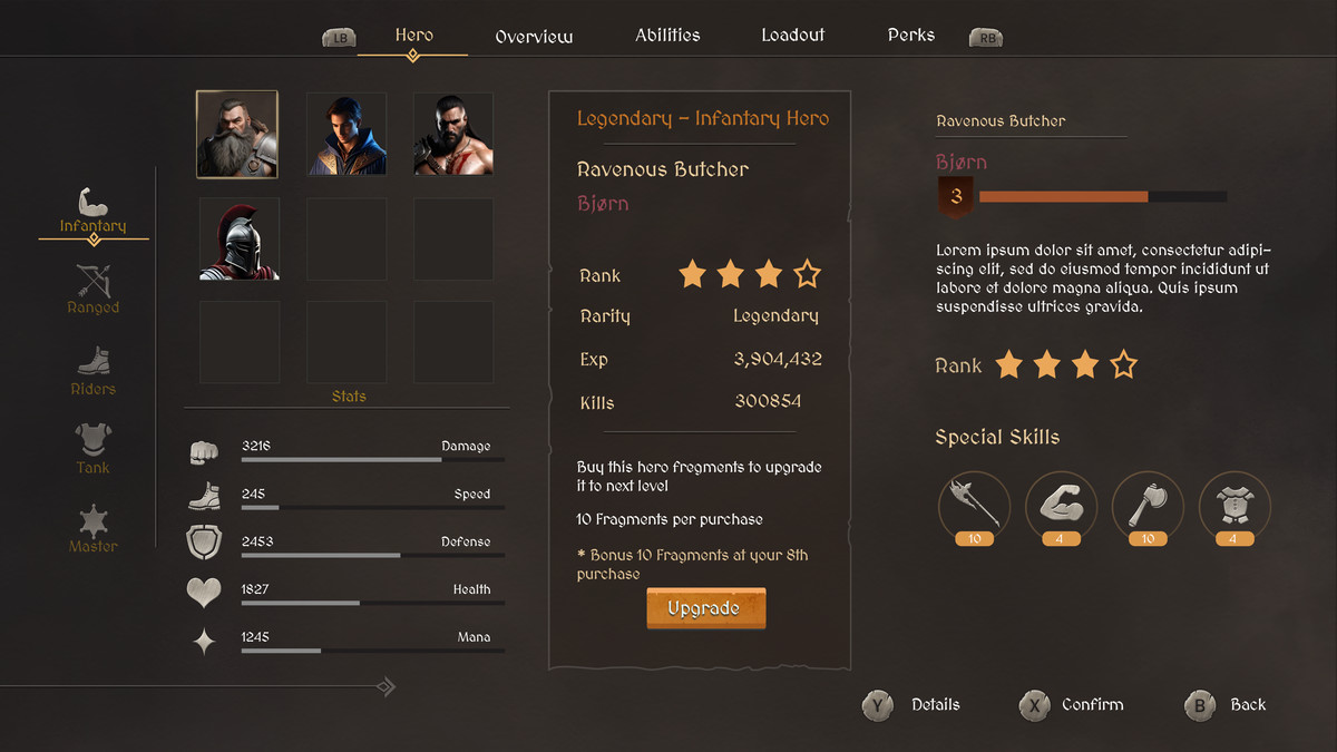 Fantasy RPG GUI