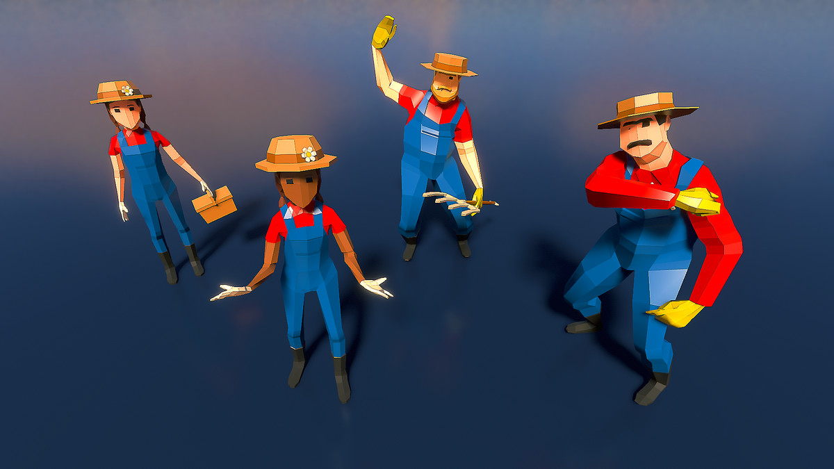 Low Poly Farm. HappyLifeville