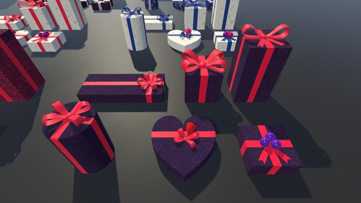 Gift Boxes with Magical Shader (Burn & Reveal)