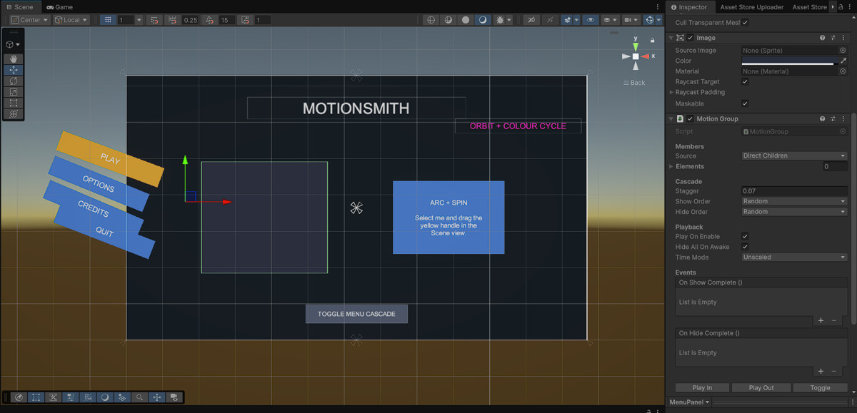 Motionsmith - Scene-View UI Animation