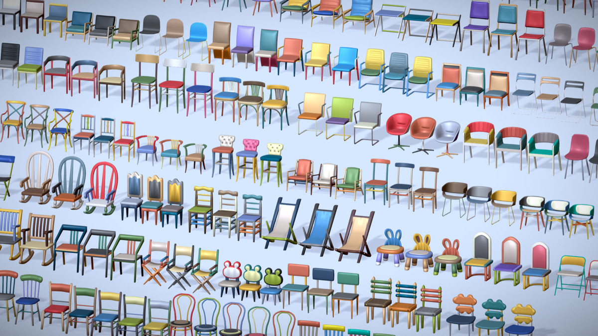540 Chairs Pack 1 - Lowpoly Midpoly Furniture Collection for Games & Interiors