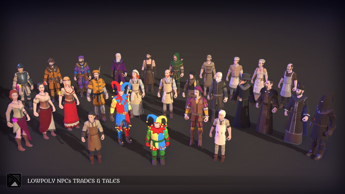 Lowpoly Modular NPCs - Trades & Tales- MEDIEVAL FANTASY SERIES