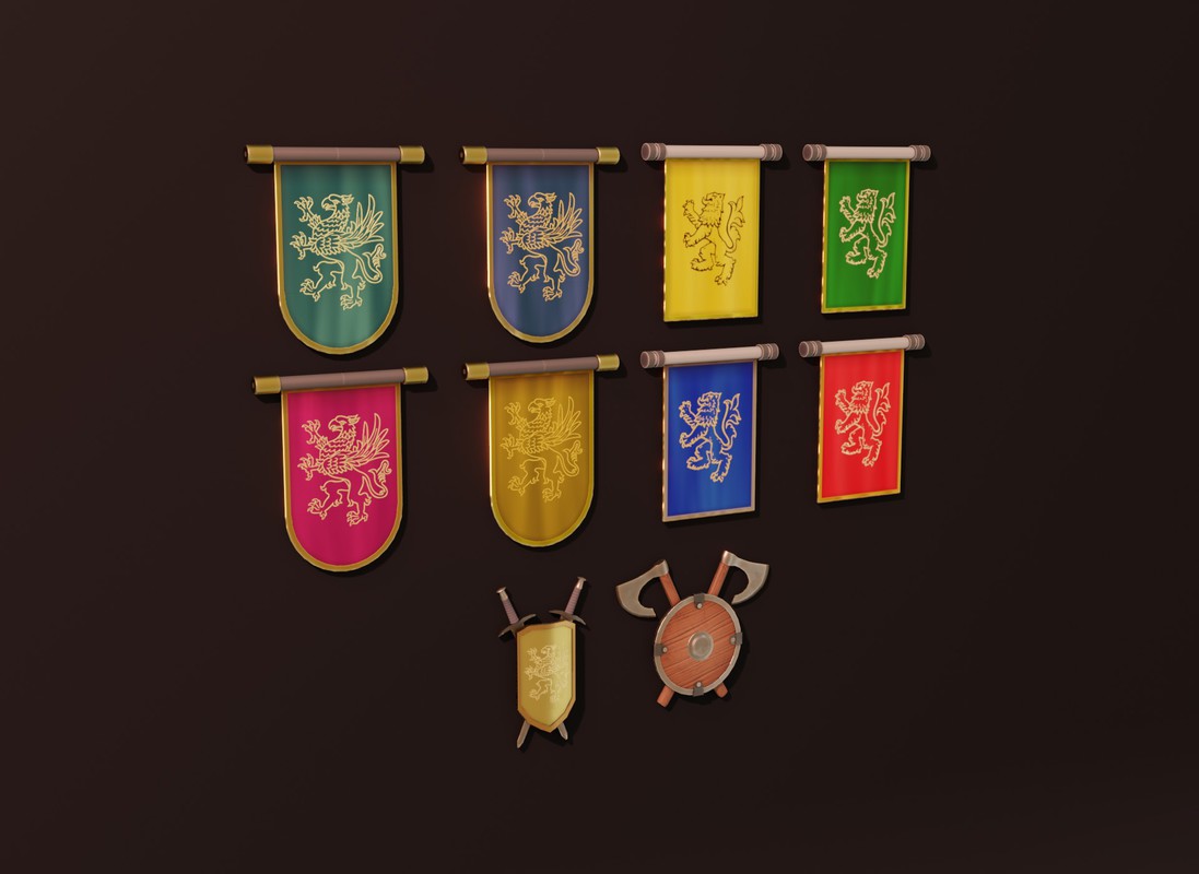 Stylized Fantasy Interiors – Low Poly 3D Props Pack (Built-in)