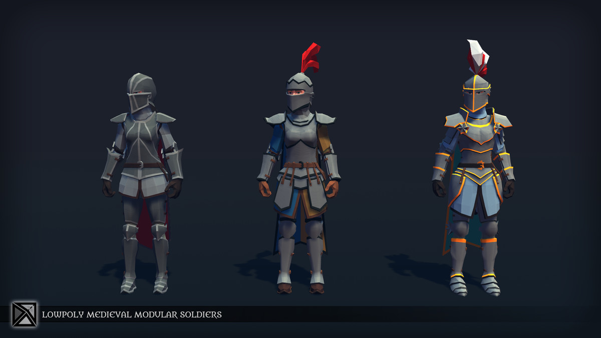 Lowpoly Medieval Modular Soldiers v1.2