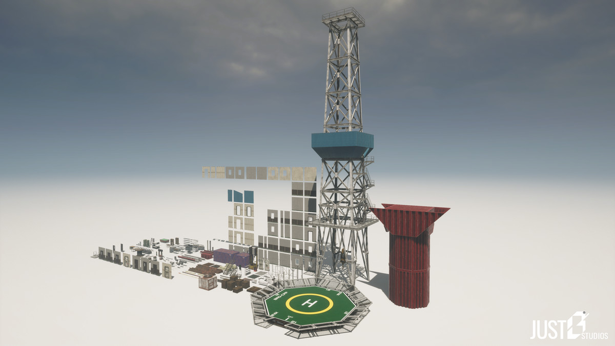 Modular Oil Rig Liope Environment (Ocean,Platform)