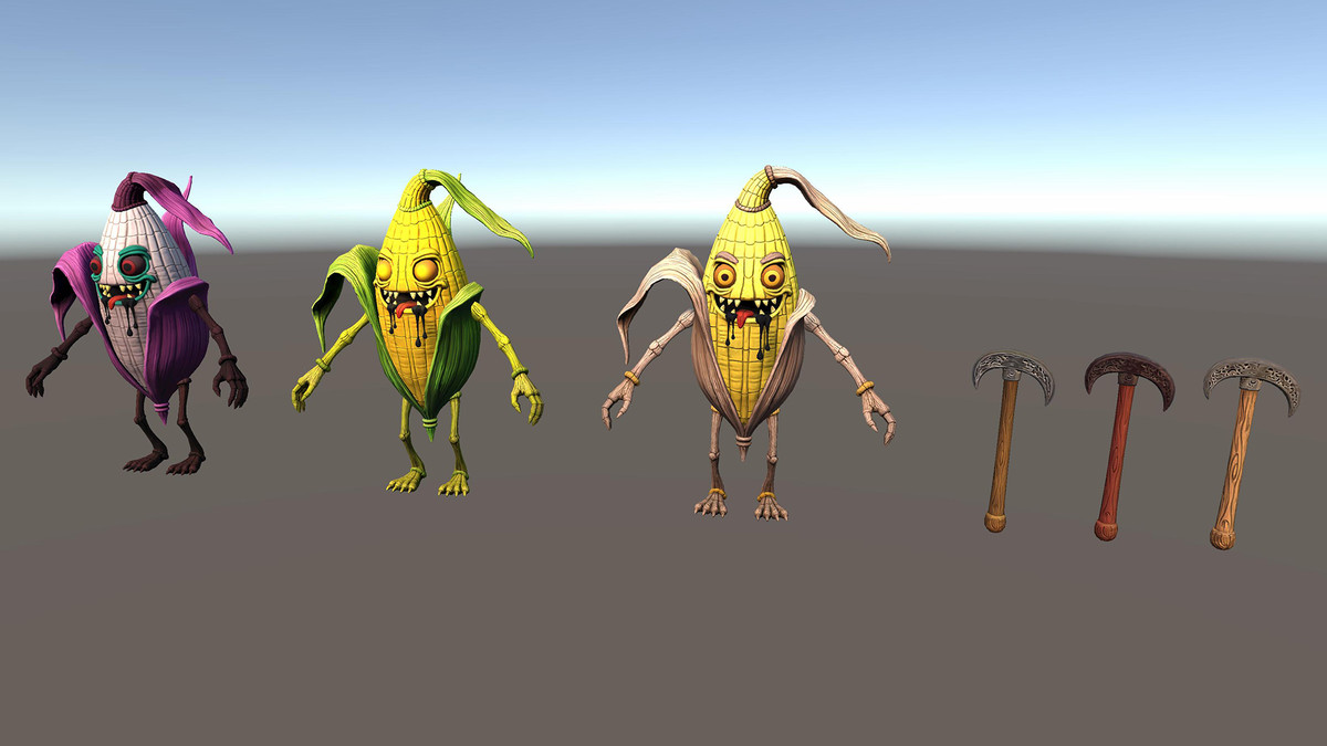 Nightmare Corn – Stylized Horror Enemy Pack (3 Skins, Hand-Painted)