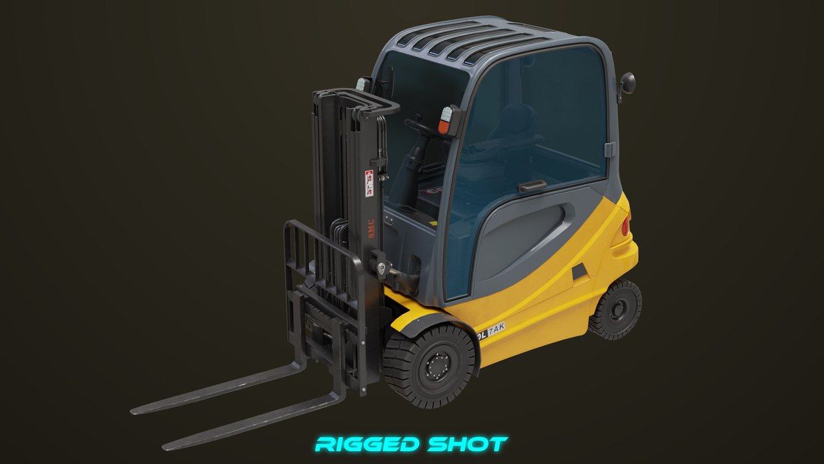 Forklift Trucks and Pallet Yellow Collection URP HDRP Textures