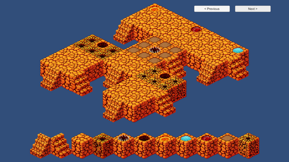 2D Isometric Modular Tileset – Grass & Lava