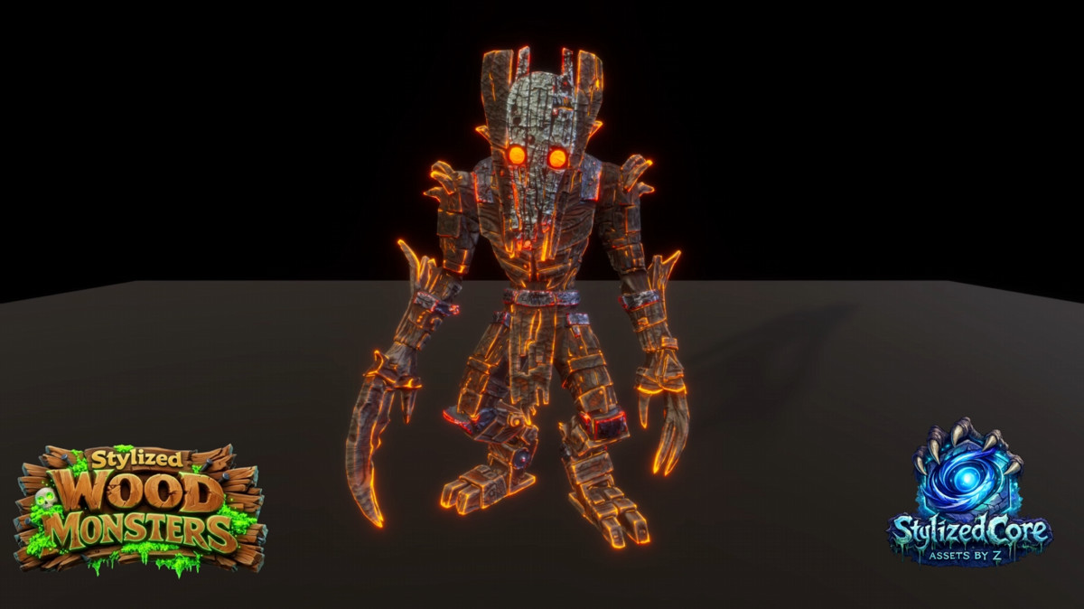 Wood Monsters Pack 1 – 4 Stylized Animated Creatures (LOD + Skins)
