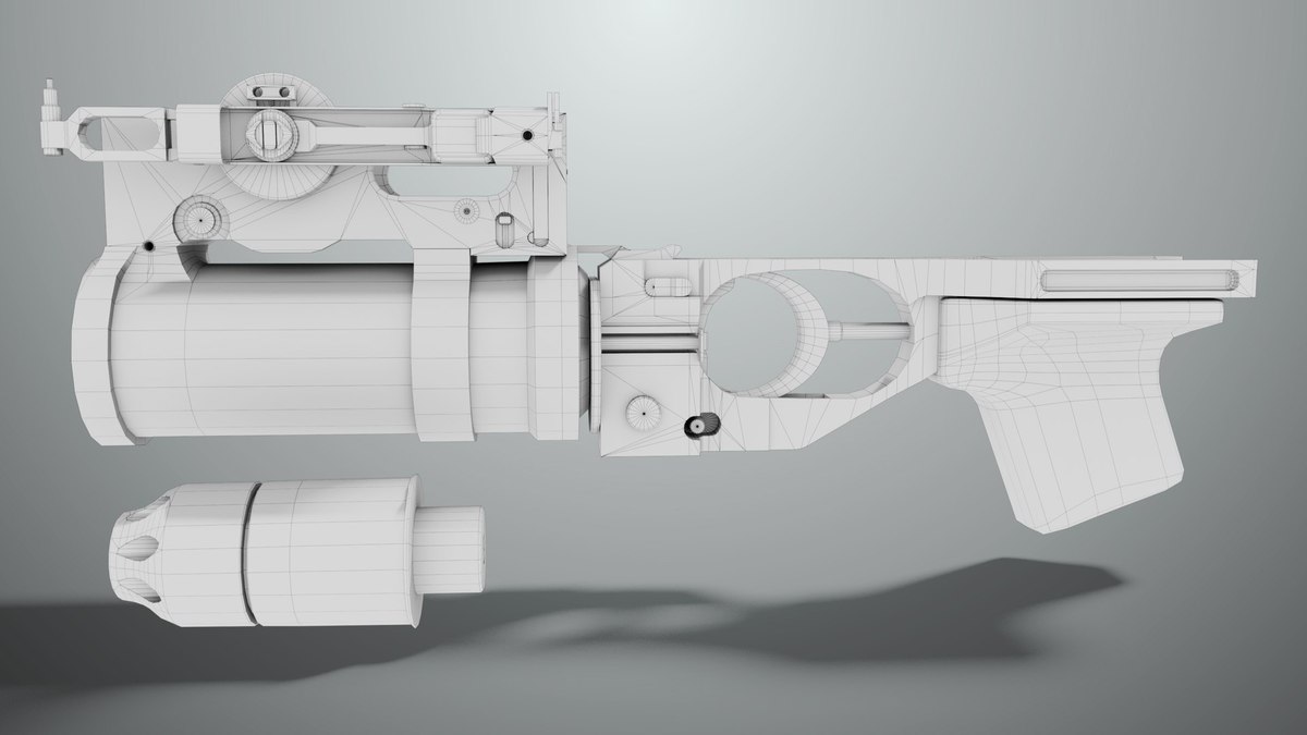 6 Grenade Launcher Black URP HDRP Textures