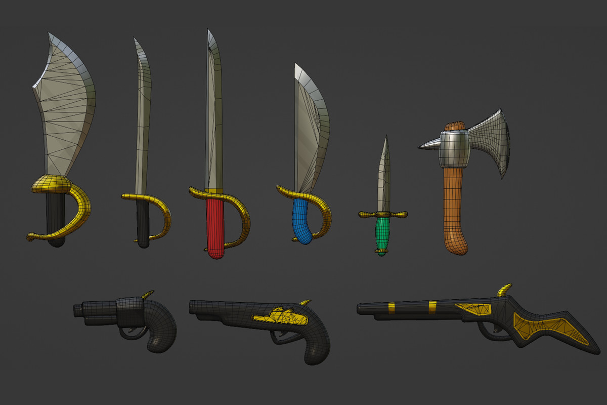 Toon Pirates Melee Weapons Pack