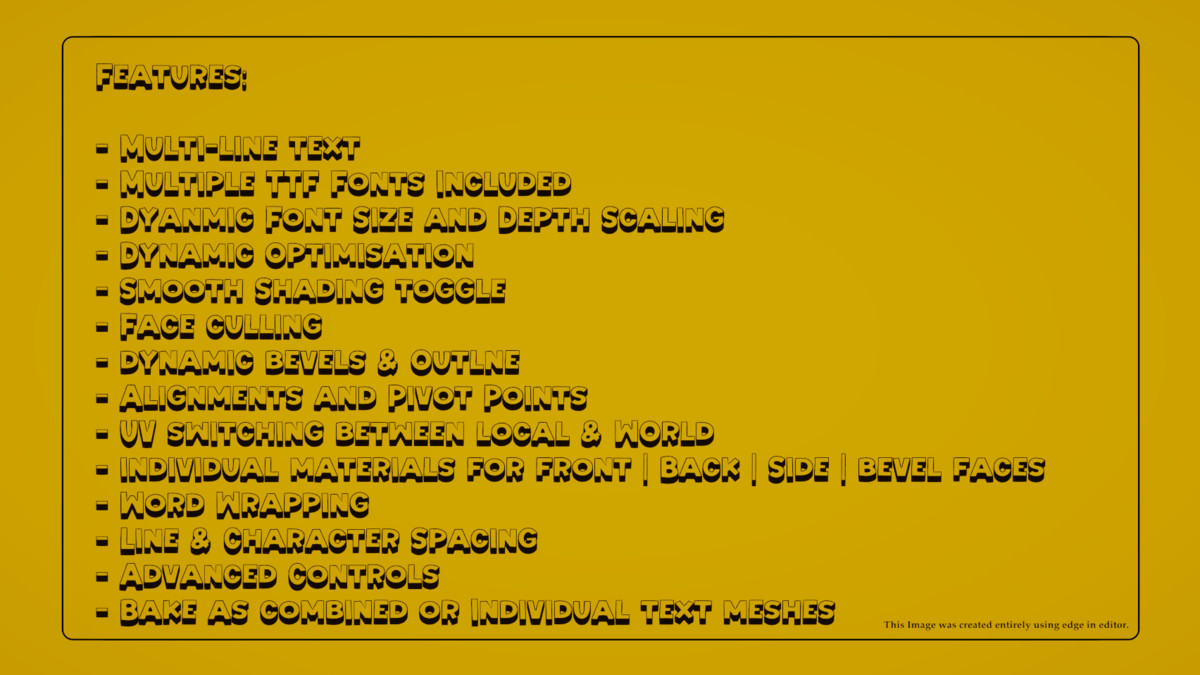 EDGE - Native 3D Text