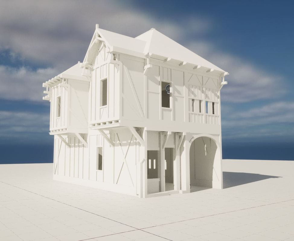 Tileable Medieval Corbelled House / Blockmesh for ingame engines