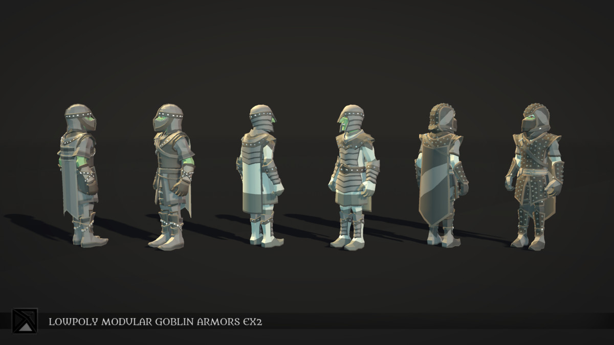 Low Poly Goblins Modular Armors Bundle - LOWPOLY MEDIEVAL FANTASY SERIES