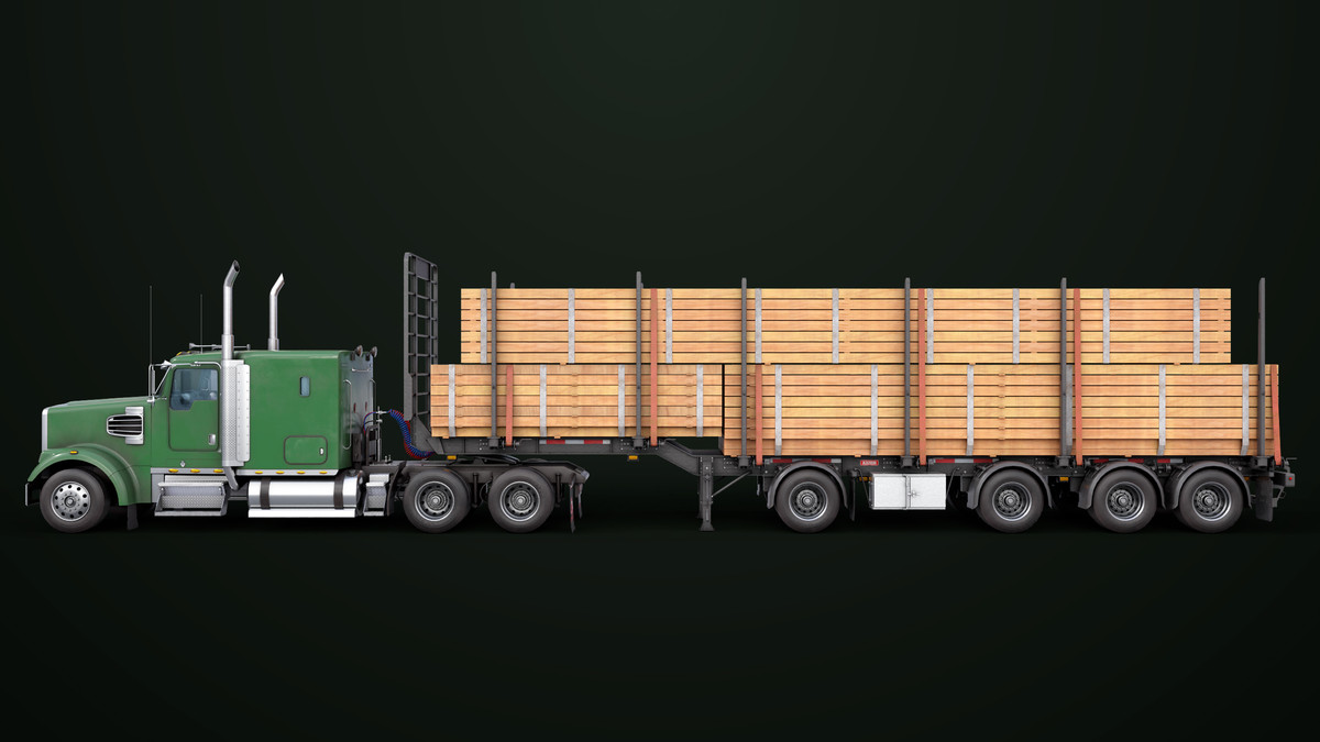 Truck 07 Log Trailer with All Loads Collection