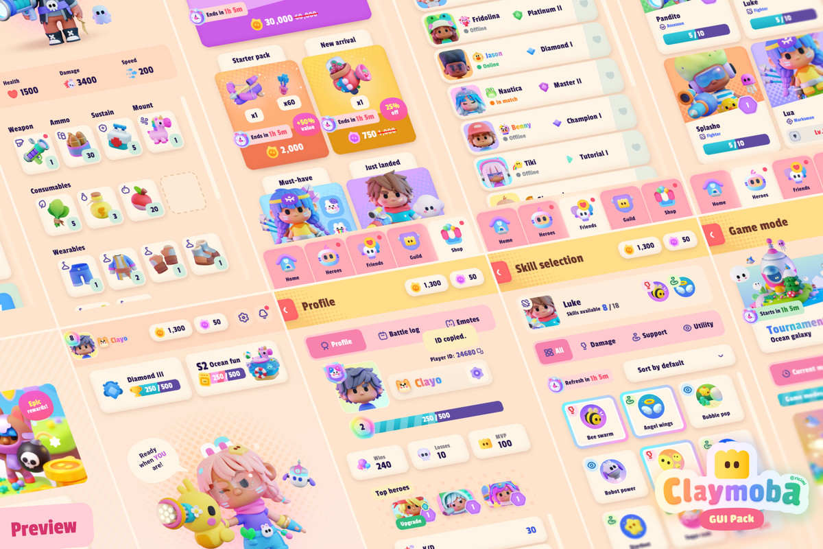 Claymoba GUI Pack