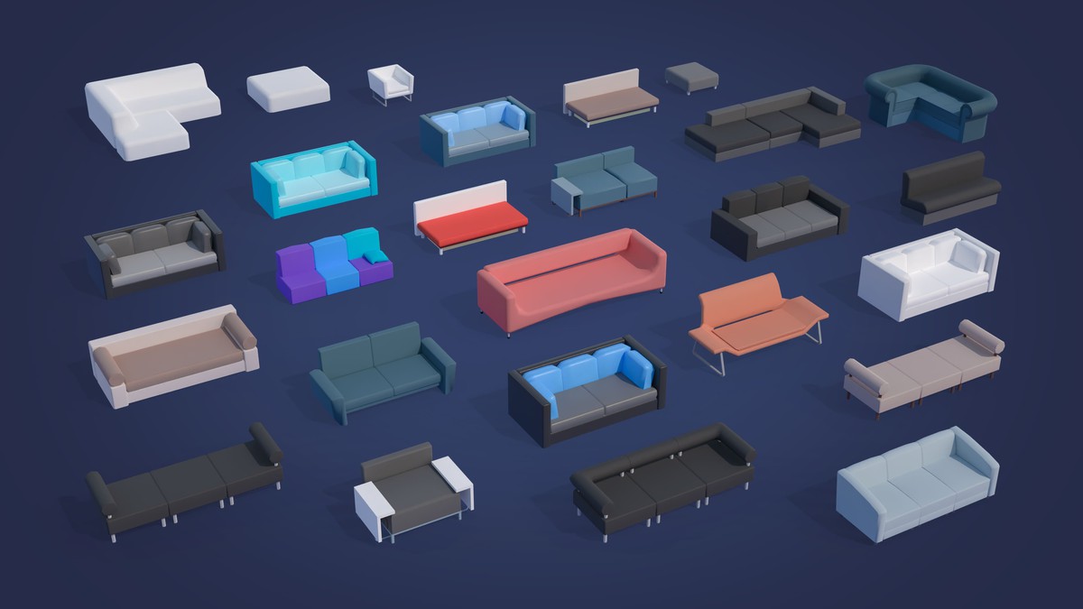 Interior 2 - Low Poly 3D Models Pack