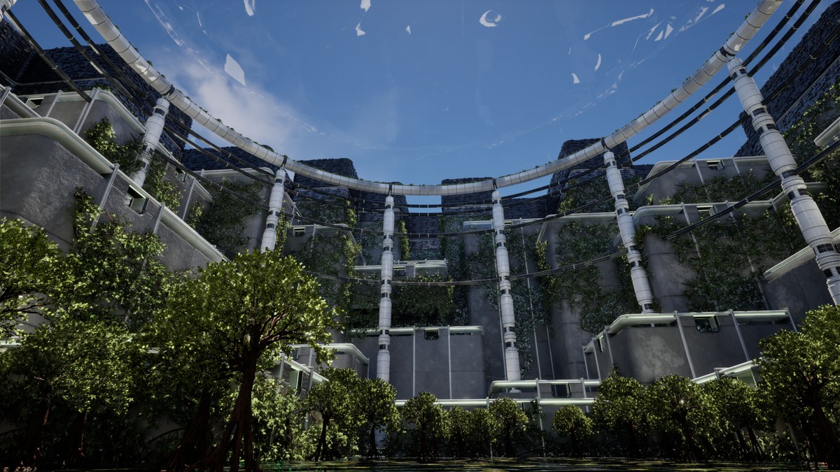 Futuristic Biodome Garden – Sci-Fi Nature Environment