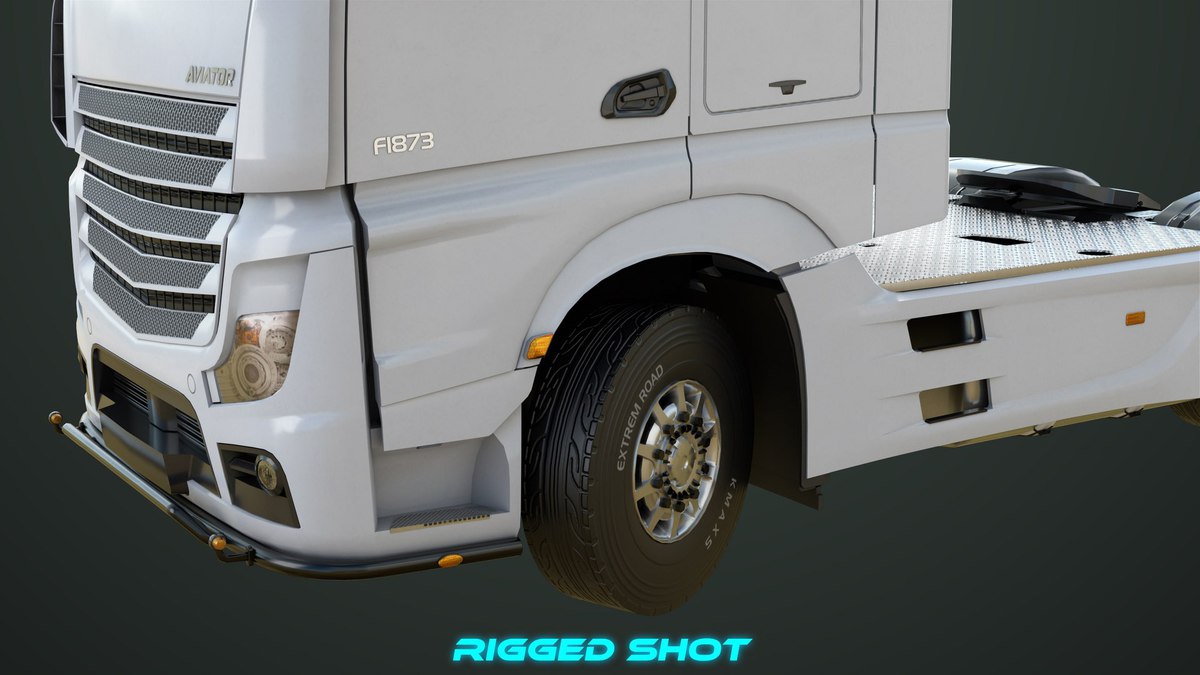 Heavy Truck Chassis 03 With Interior URP HDRP Textures