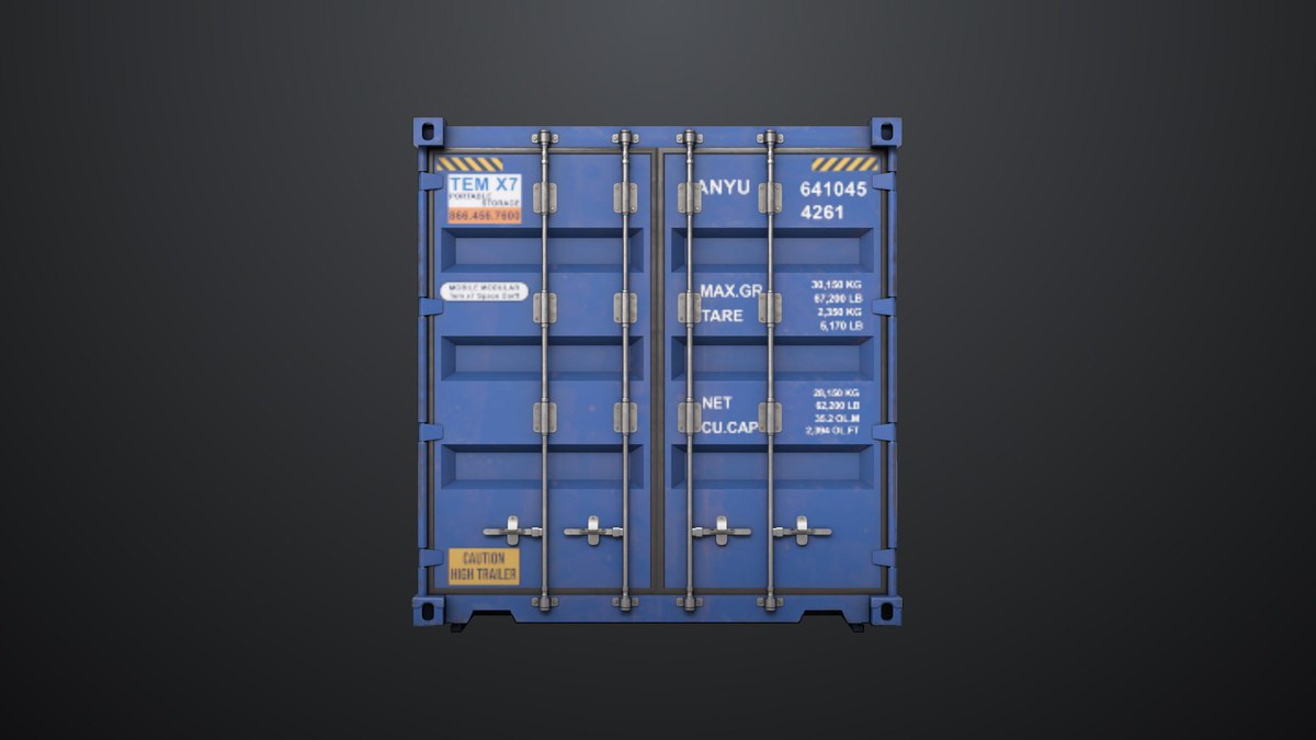 5 Cargo Container 20ft Single Mat URP HDRP Textures