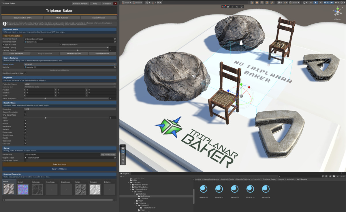 Triplanar Baker - Material 3D Projector