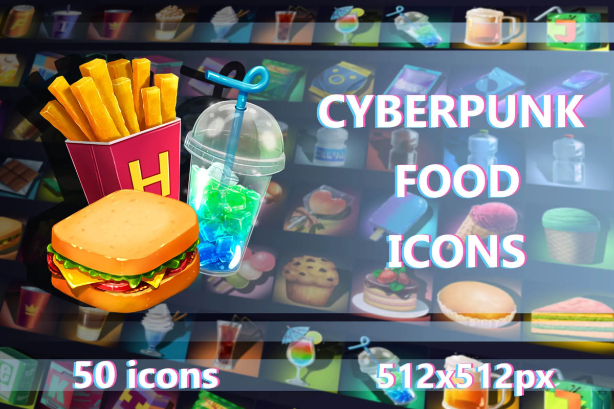2700 Cyberpunk RPG Icons Pack