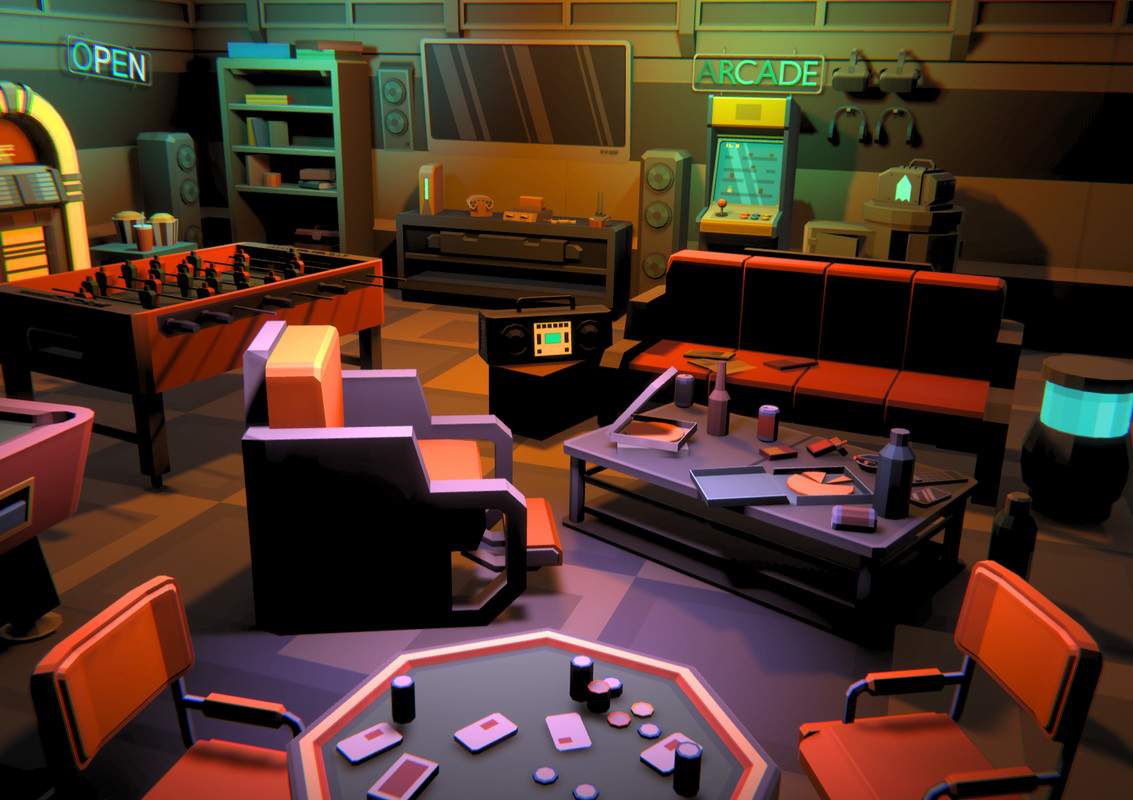 Low Poly Sci-Fi Recreation / Cosmic Retro