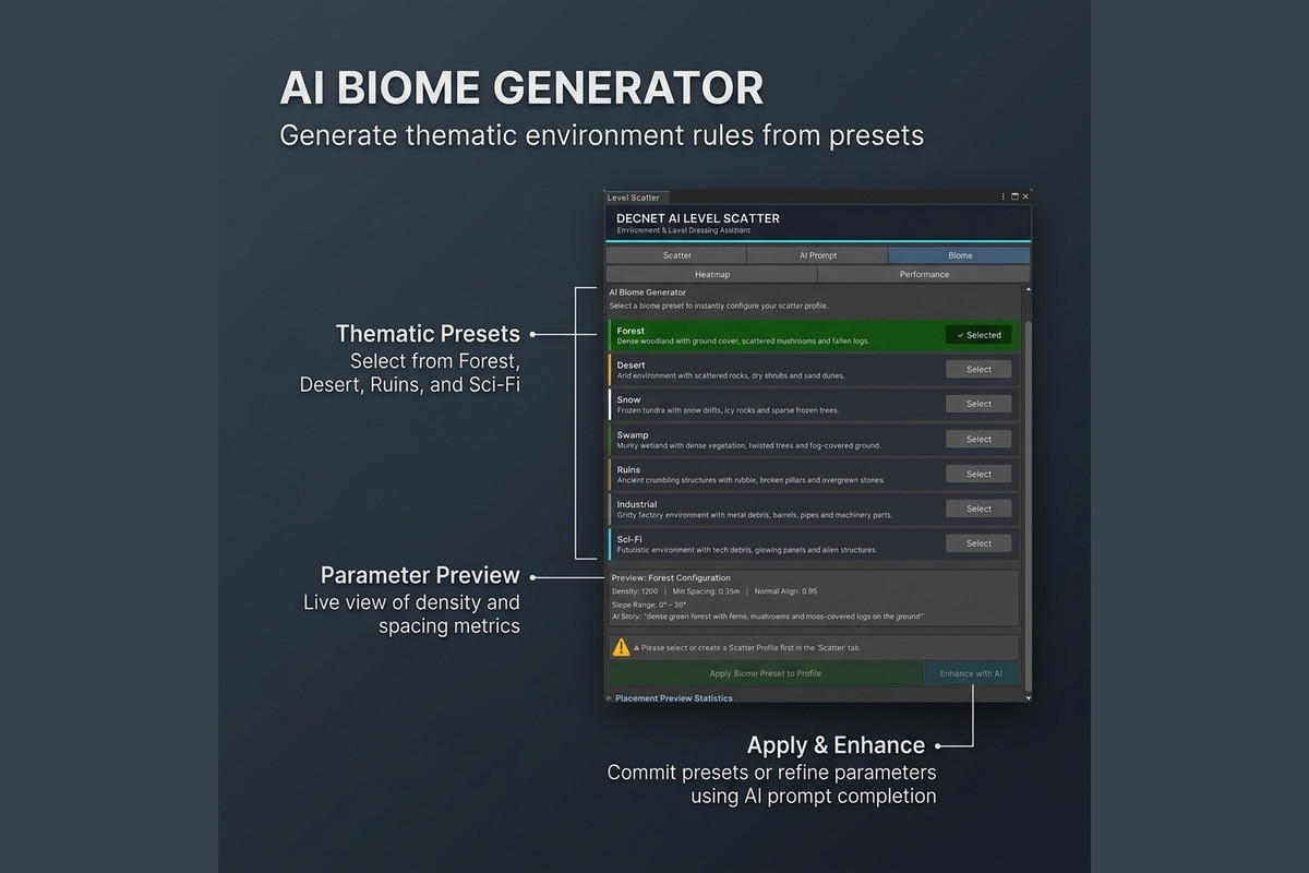 AI LEVEL SCATTER - The Ultimate AI-Powered Level Design Suite for Unity