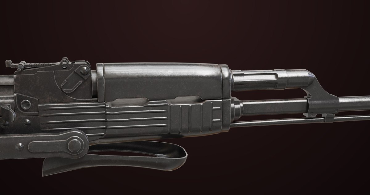 AKMS Light Machine Gun 10 Metal URP HDRP Textures