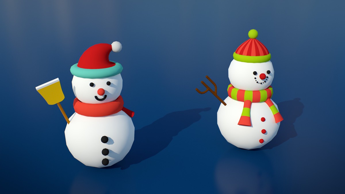 Stylized Lowpoly Winter City Asset Pack