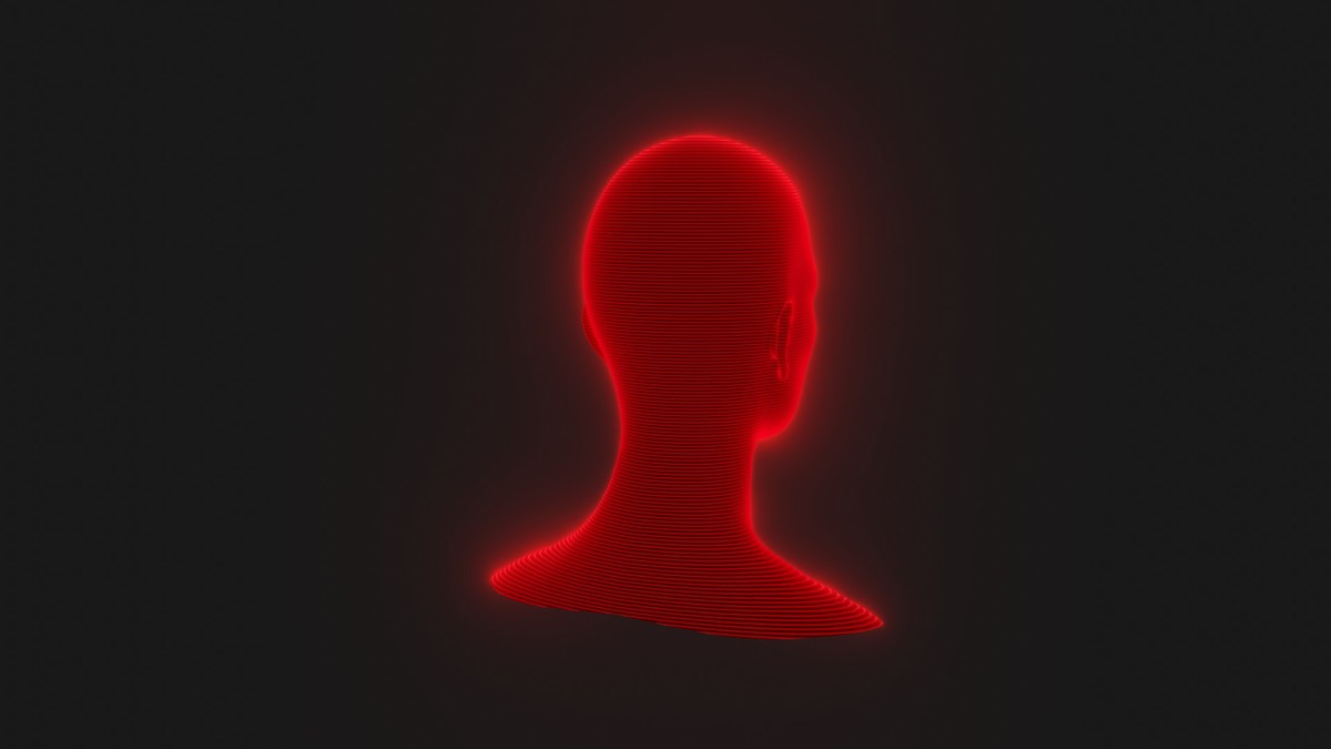 Sci-Fi Red Hologram Male Female Heads 3D Model Pack - Animated, Blend Shapes