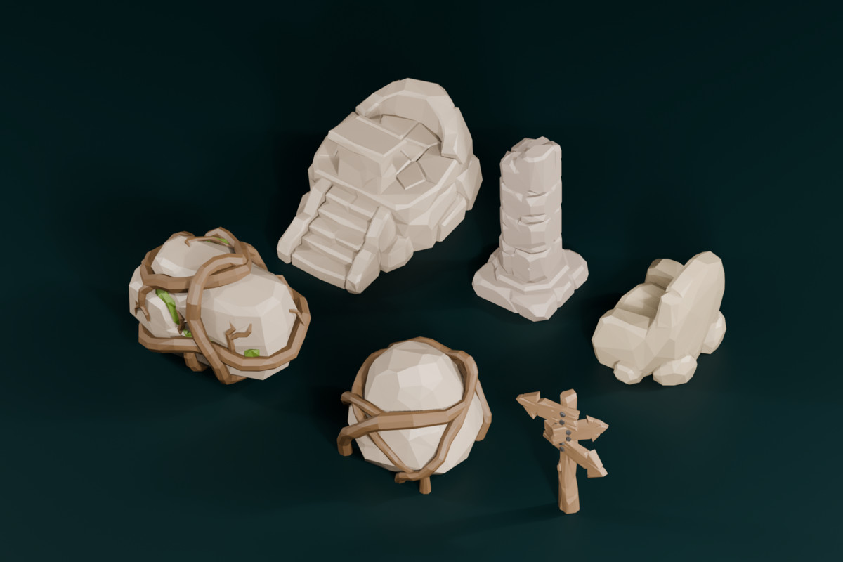 Low Poly Ruins Pack
