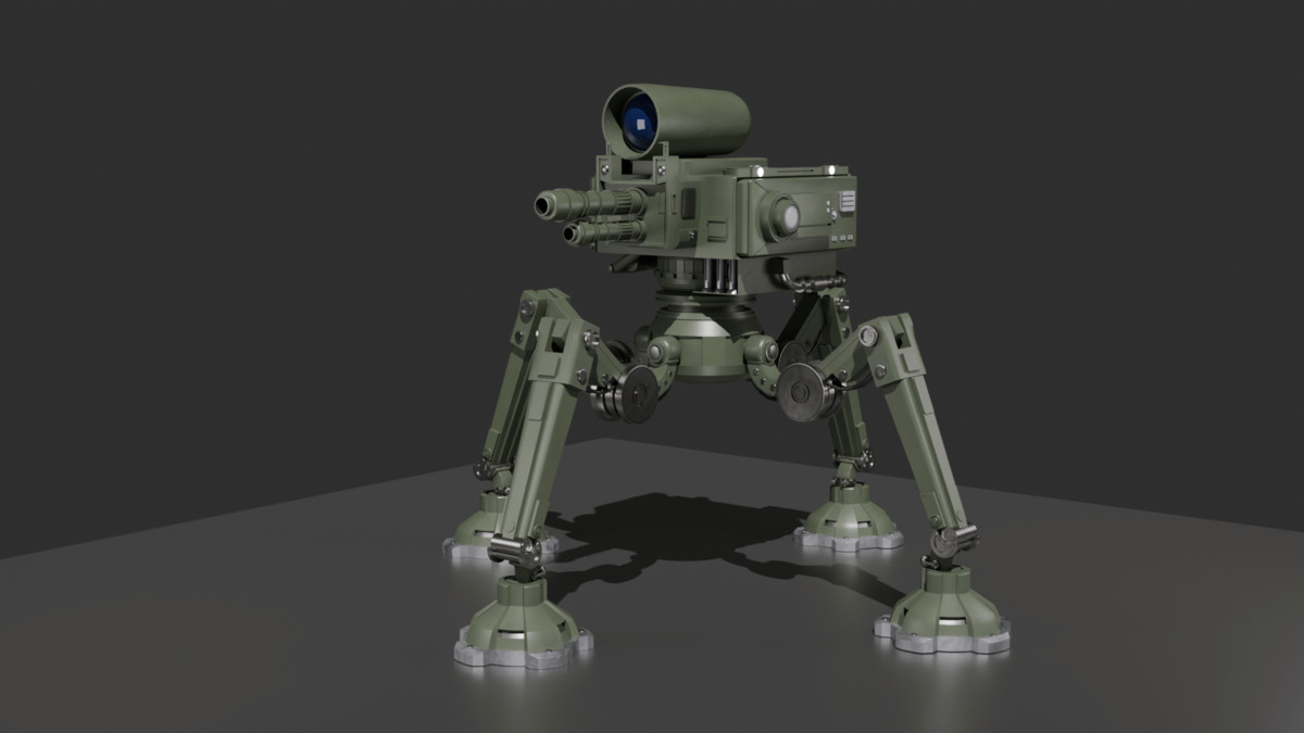 Quad-Leg Military Turret
