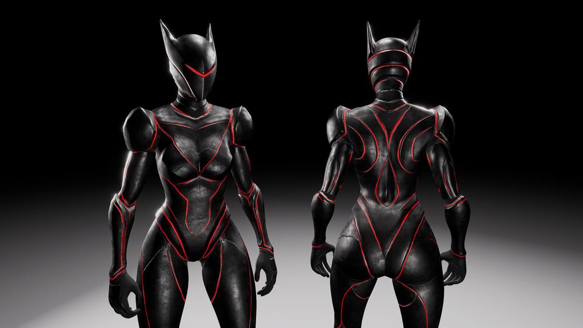 Cyber Sentinel – Stylized Sci-Fi Female Battle Character