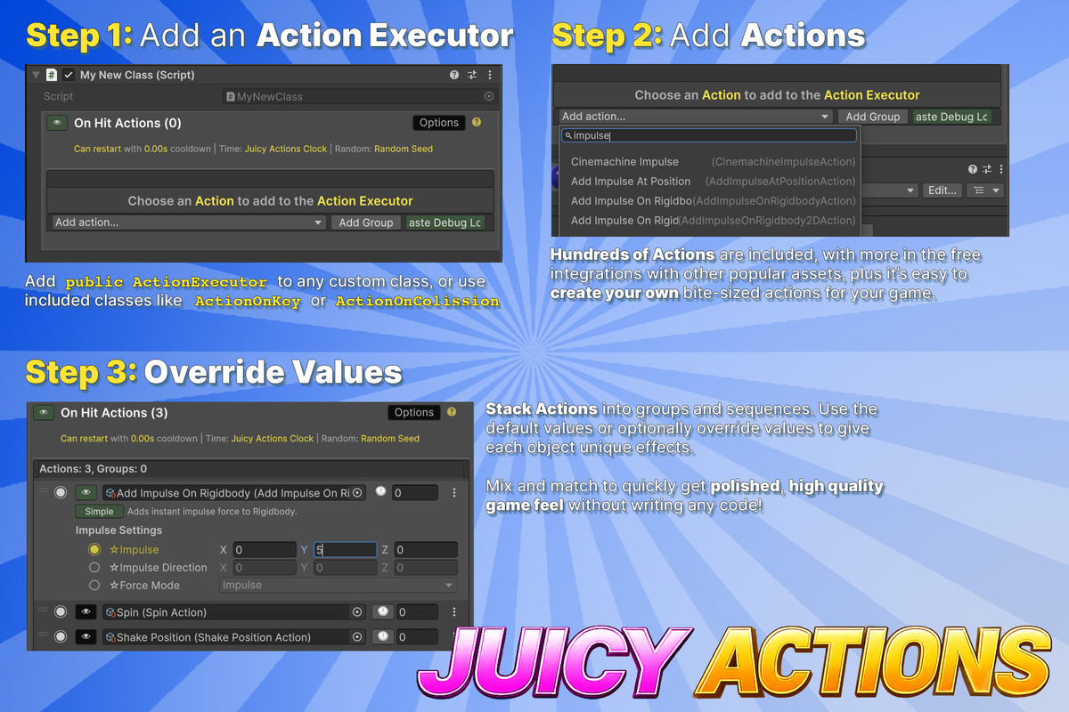 Juicy Actions - Action Based Game Feel & Logic