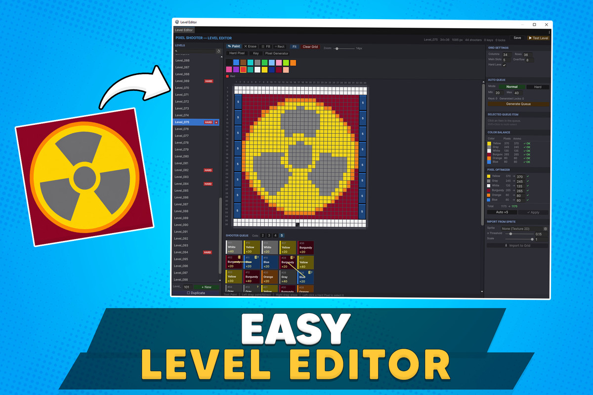 Pixel Shooter | Puzzle Game Template