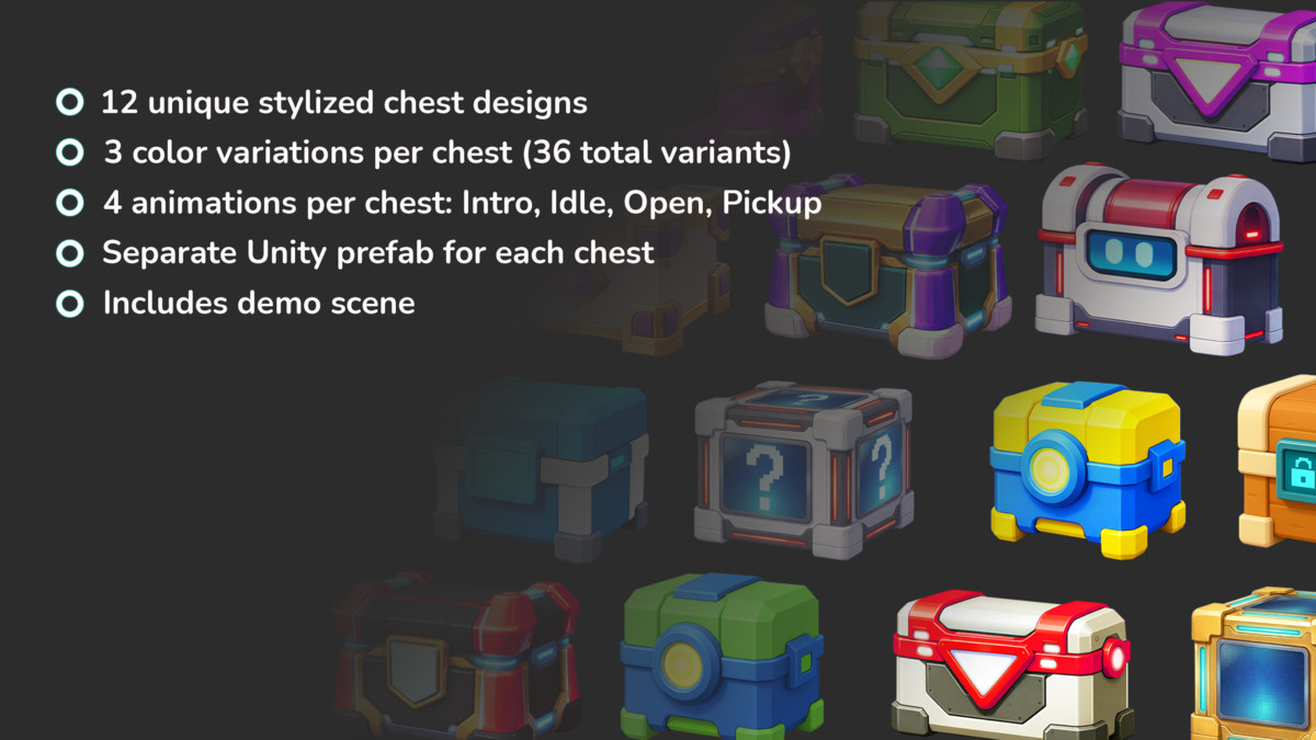 Modern 2D Animated Chests Pack – 36 Variants