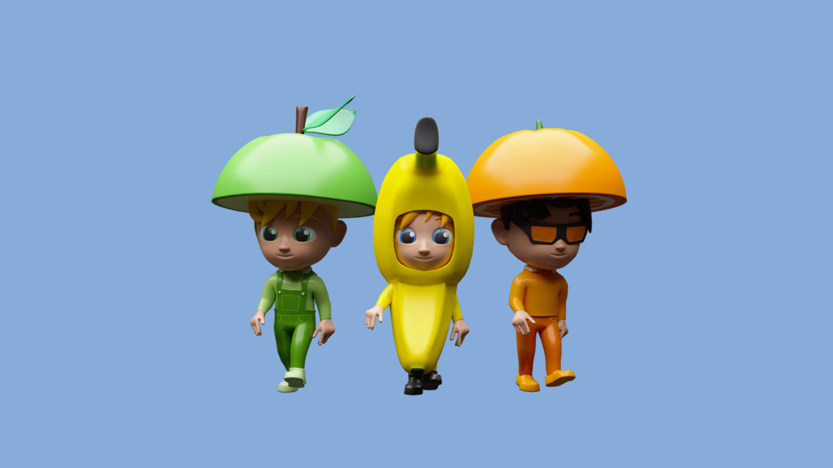 Cartoon kids 3 03 in fruit costumes