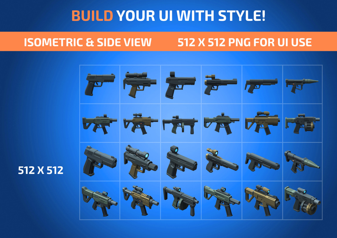 Sci-Fi Low Poly Guns Pack - Sector Delta | Cosmic Retro
