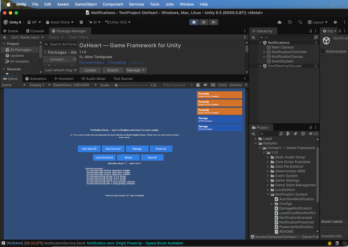 OxHeart - Game Framework for Unity