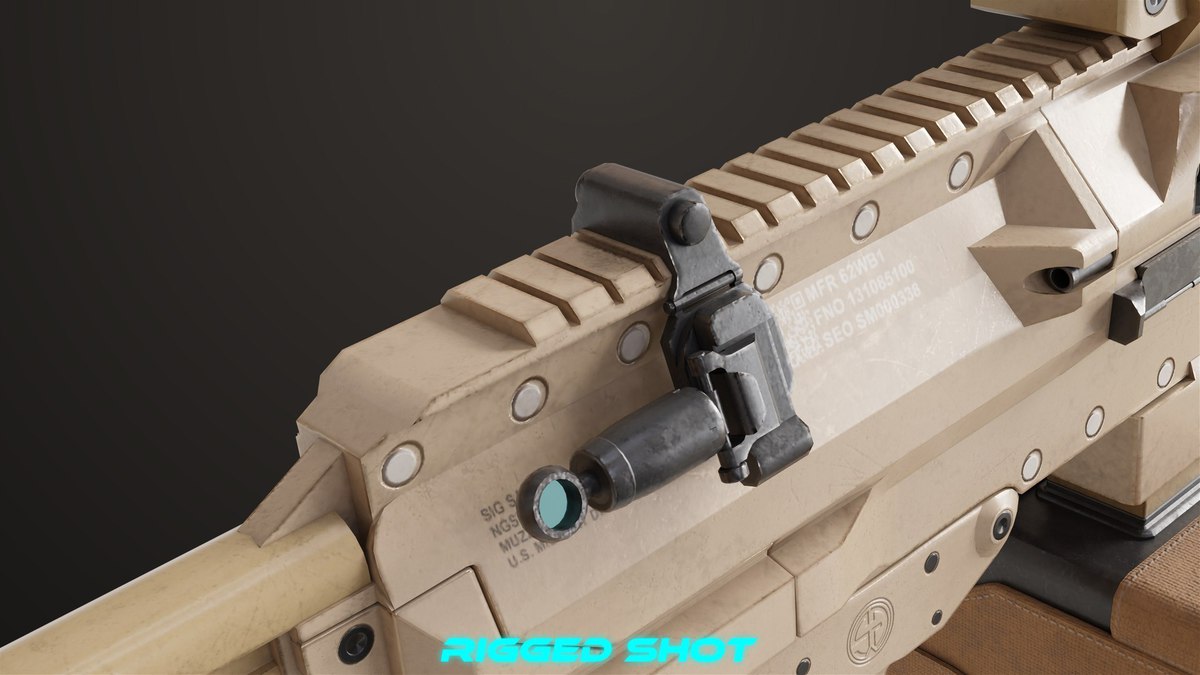 Machine Gun 14 Brown URP HDRP Textures