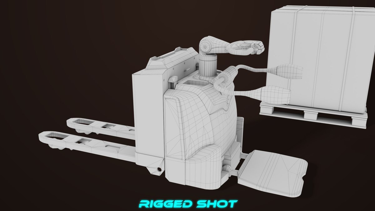 Forklift with Pallet 01 Orange URP HDRP Textures