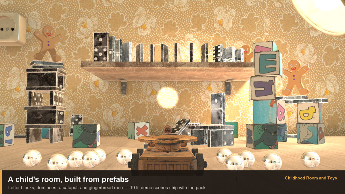 Childhood Room and Toys — Nostalgic Kids Room, Props and Demo Scenes