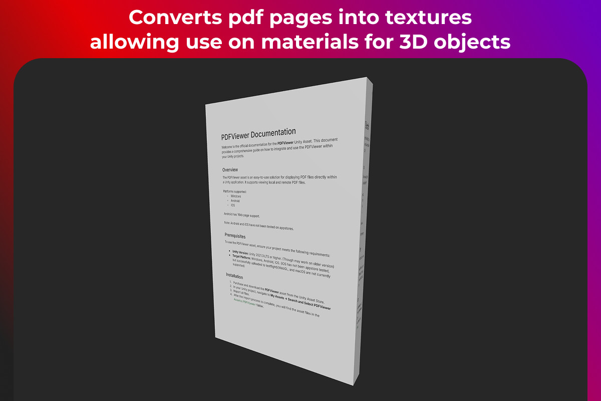 Runtime PDF Texture Renderer